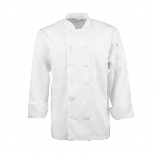 [B649-L] Veste de cuisine mixte blanche à manches longues Chef Works Calgary Cool Vent L