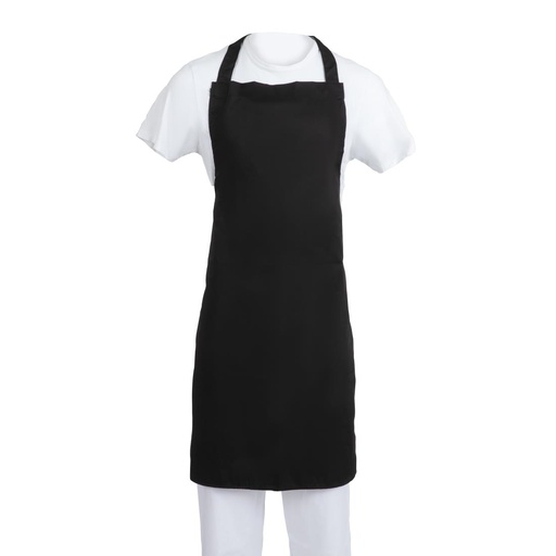 [B887] Tablier bavette Whites polyester-coton noir XL