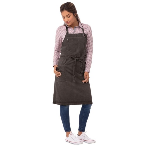 [BB003] Tablier bavette Chef Works Urban Dorset taupe