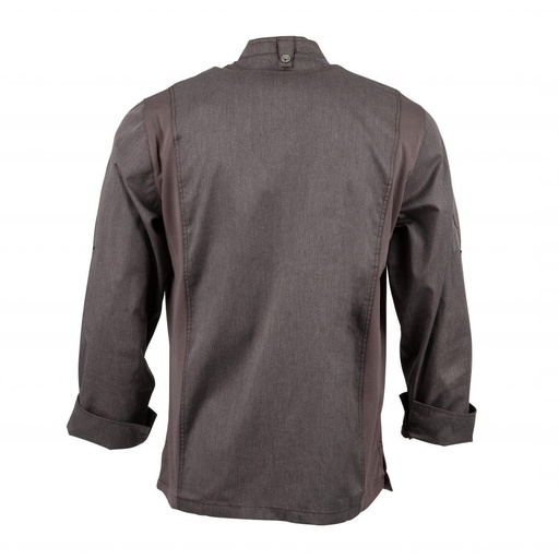 [BB263-M] Veste de cuisine mixte légère à fermeture éclair Hartford Chef Works Urban gris graphite M